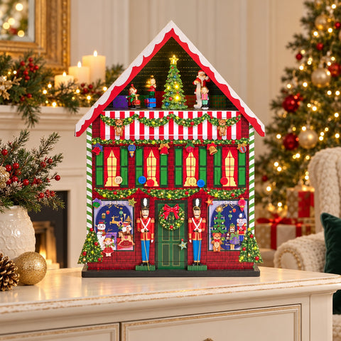 Calendario dell'Avvento Casa di Natale Musicale con LED – Goodwill, 55,5cm