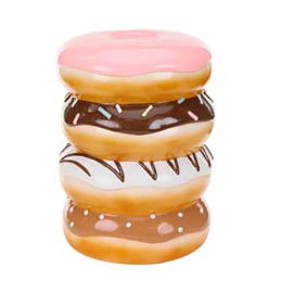 Sgabello da esposizione “Donut impilati” – Rosa/Marrone – 46,5 cm