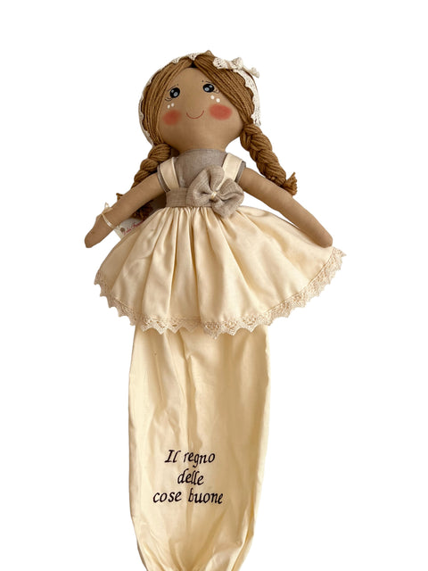 Bambola Porta Sacchetti in Stoffa – Artigianale 100% Cotone Personalizzabile – 60 cm – Made in Italy