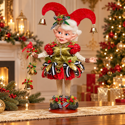Elfa di Natale Holly Belle Small su Base Edizione Limitata – Goodwill by Mark Roberts, 32cm