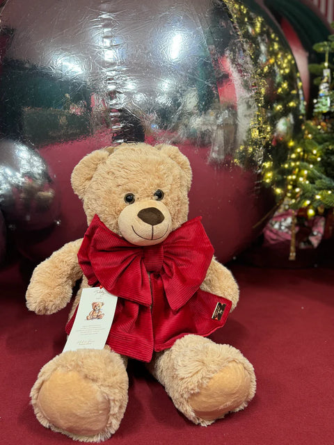 Orso Teddy 80 cm con Fiocco – Peluche Morbido ed Elegante