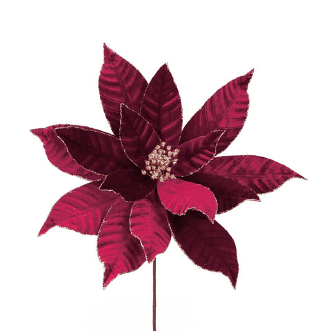 Stella di Natale Gigante in Velluto Bordeaux e Oro – Goodwill, Ø46cm