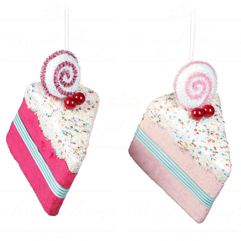 Decorazione Fetta di Torta Glitter Rosa 15 cm – Goodwill Christmas Collection