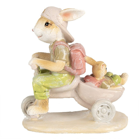 Statuetta Coniglio su Monopattino con Carrellino – Clayre & Eef