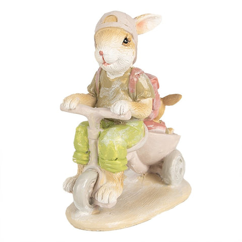 Statuetta Coniglio su Monopattino con Carrellino – Clayre & Eef