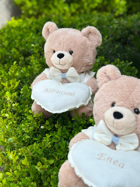 Orsetto artigianale personalizzabile – 30 cm – Fatto a mano con accessori su misura