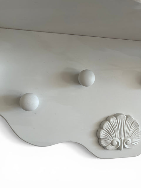Appendiabiti da Parete Shabby Chic con Mensola Decorata 70x40