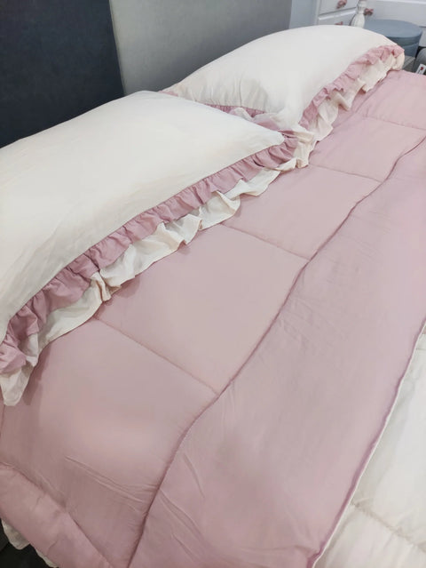 Trapunta Cloud Rouche matrimoniale 260x260 con federe – Varianti colore