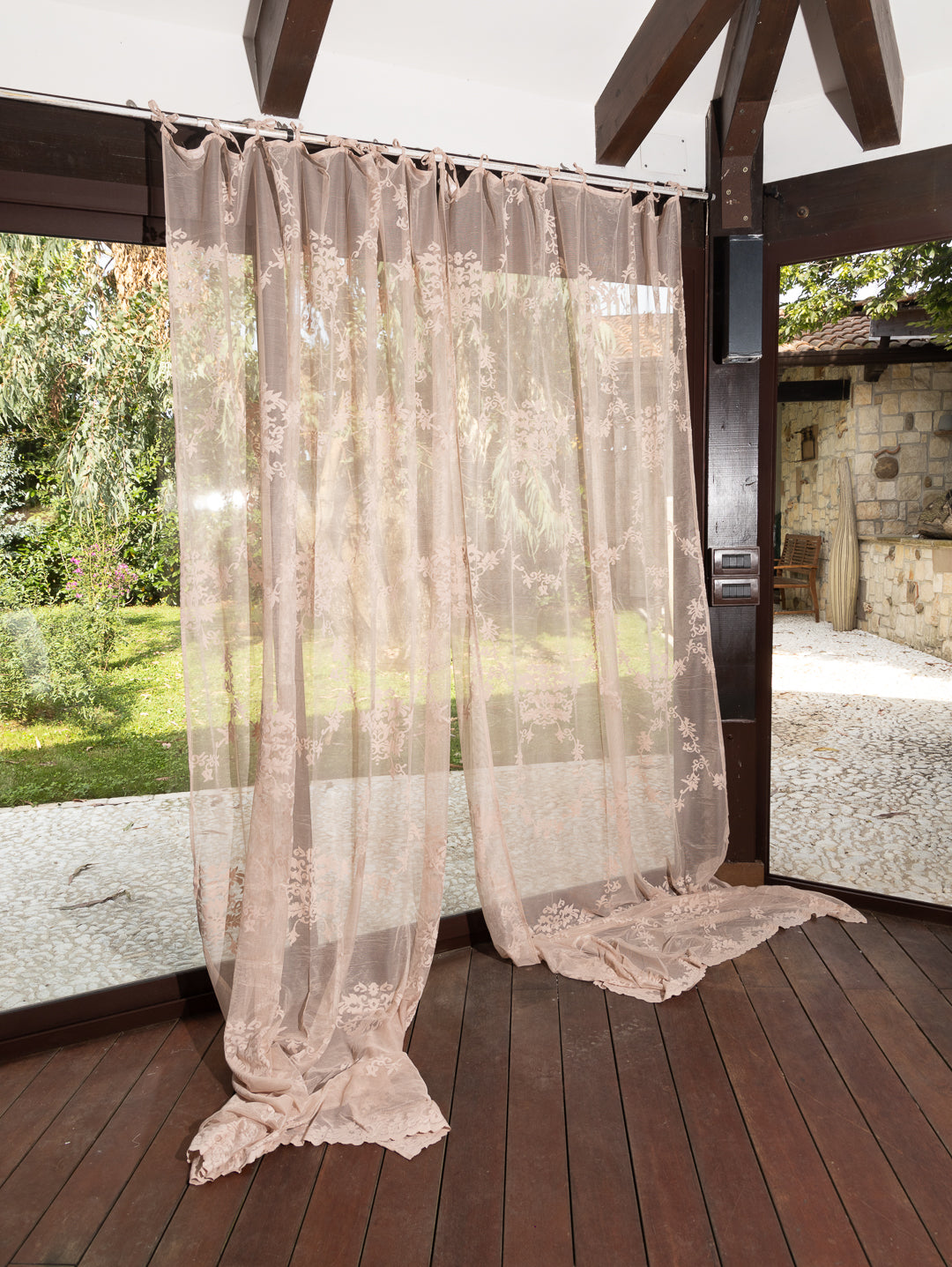 Federa per cuscino shabby chic con strisce di rose rosa, federa per Federa per cuscino shabby chic con strisce di rose rosa, federa per