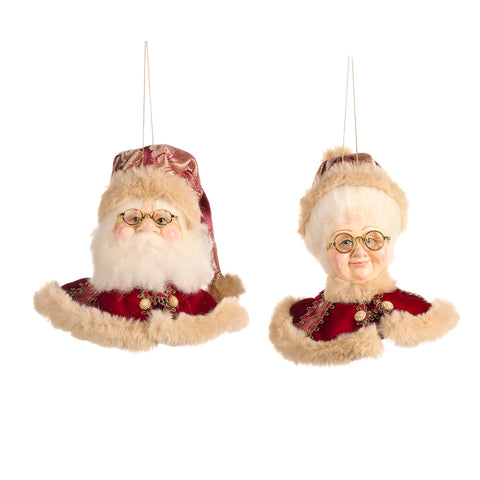Decorazione Testa Babbo Natale e Mamma Natale North Pole Ø18 cm – Varianti Goodwill