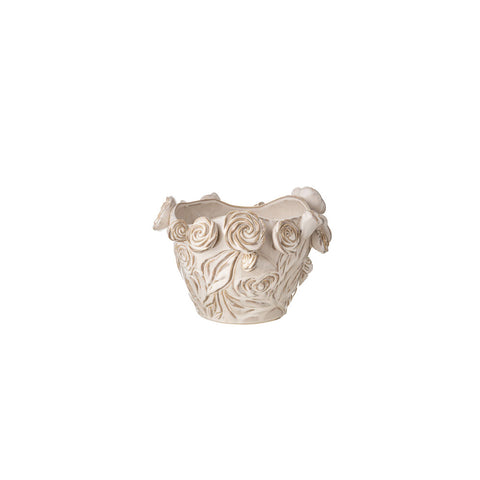 Vaso Decorativo con Rose in Ceramica L'Arte di Nacchi - Ø27x19 cm