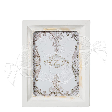 Portafoto Shabby Chic "Dely" Bianco 10x15 cm - Eleganza e Stile per i tuoi Ricordi