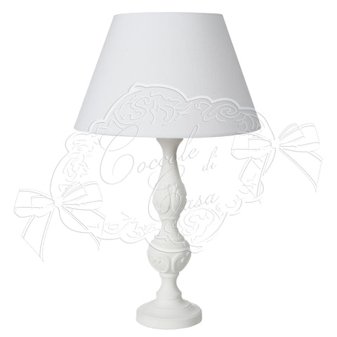 Lampada Shabby Chic "Marylin" con Cappa Bianca - H.60 cm