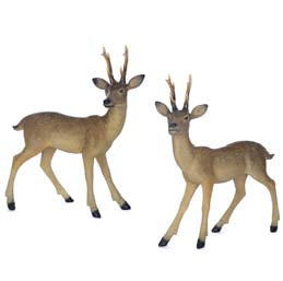 Set 2 Cervi Decorativi da Esposizione Goodwill - Marrone con Dettagli Glitter 55,5 cm