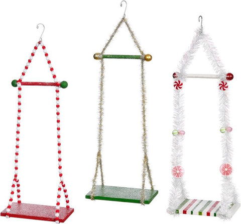 Set 3 Altalene Double Elf – Goodwill by Mark Roberts – Rosso/Verde/Bianco – 33×61 cm