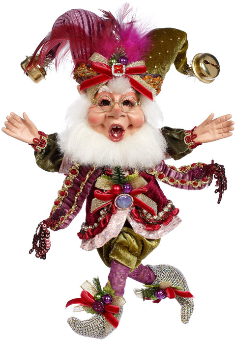 Most Wonderful Time Elf 25,5 cm – Elfo Natalizio Borgogna, Verde e Viola | Goodwill by Mark Roberts