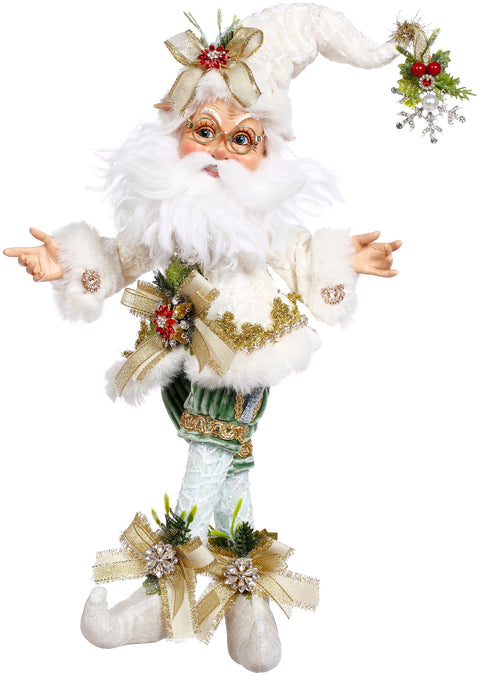 Northpole Snowflake Santa 33 cm – Elfo Natalizio in Bianco e Verde | Goodwill by Mark Roberts