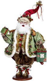 Babbo Natale Decorativo “Kris Kringle” Goodwill by Mark Roberts - Verde/Bordeaux 65 cm