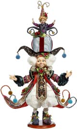 Elfo con Pacco Regalo Goodwill by Mark Roberts - Edizione Limitata 70 cm Crema e Blu