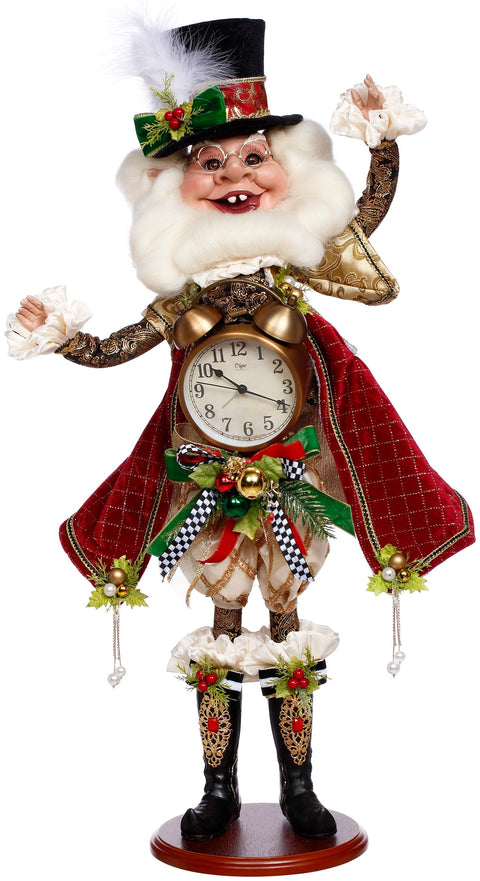 Elfo di Natale con Orologio su Base (Xmas Clock Elf Med) - Mark Roberts per Goodwill, 76cm