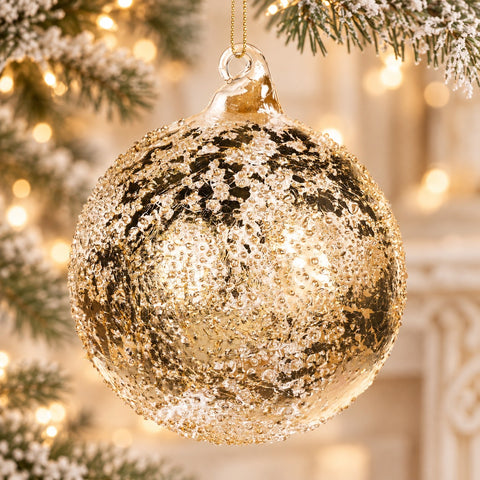 Bola de cristal transparente/dorado de 10 cm | Goodwill "Crush Ball"