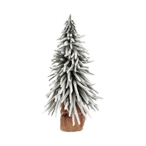 Albero di Natale Innevato con Base in Juta, Ø9xH52cm