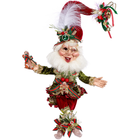 Cookies and Milk Elf 28 cm – Elfo Natalizio con Biscotti e Dettagli in Verde e Bordeaux | Goodwill by Mark Roberts
