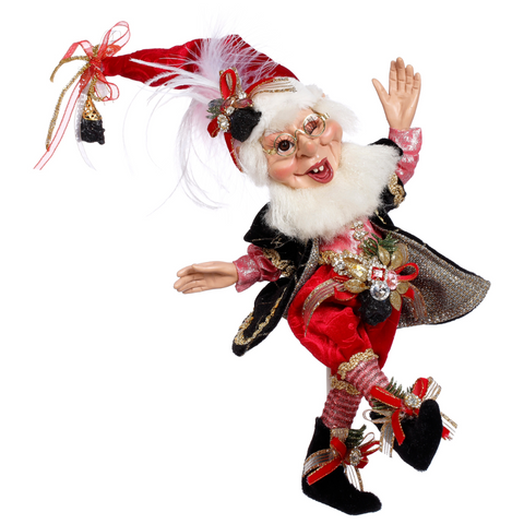 Coal Stocking Elf 25,5 cm – Elfo Natalizio Rosso, Nero e Rosa con Calza del Carbone | Goodwill by Mark Roberts