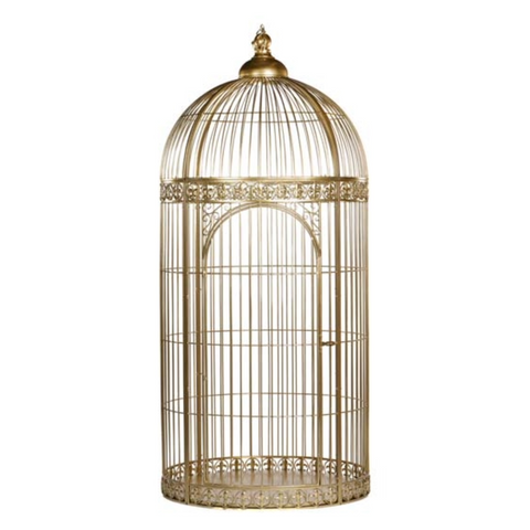 Gabbia Decorativa in Metallo Oro 303 cm – Display Scenografico da Terra per Eventi, Vetrine e Allestimenti
