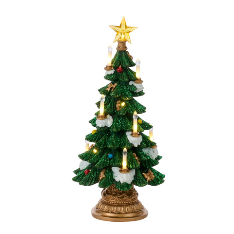 Albero di Natale LED Verde e Bianco 46,5 cm – Decorazione Natalizia con Luci a Batteria