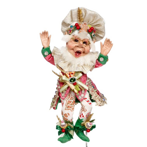 Elfo “Pastry Maker” Small – Goodwill by Mark Roberts – Rosa/Verde – 26 cm