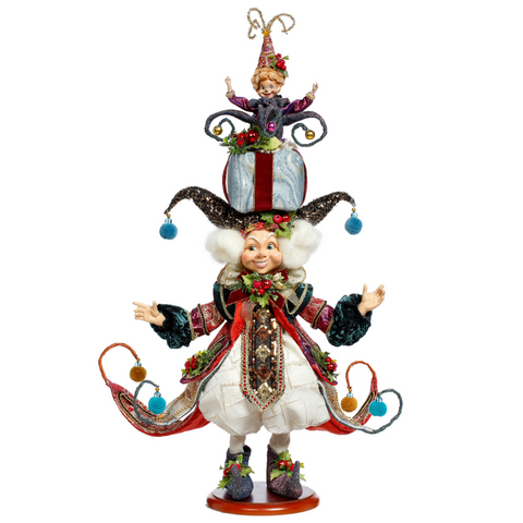 Elfo con Pacco Regalo Goodwill by Mark Roberts - Edizione Limitata 70 cm Crema e Blu
