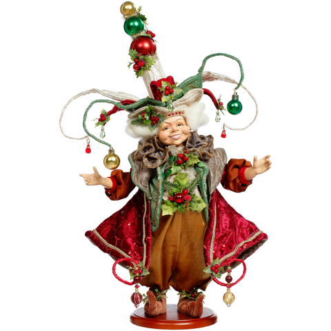 Elfo de Noël Goodwill by Mark Roberts - Edizione Limitata 70 cm Verde e Borgogna