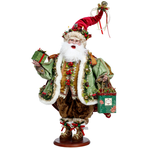 Babbo Natale Decorativo “Kris Kringle” Goodwill by Mark Roberts - Verde/Bordeaux 65 cm