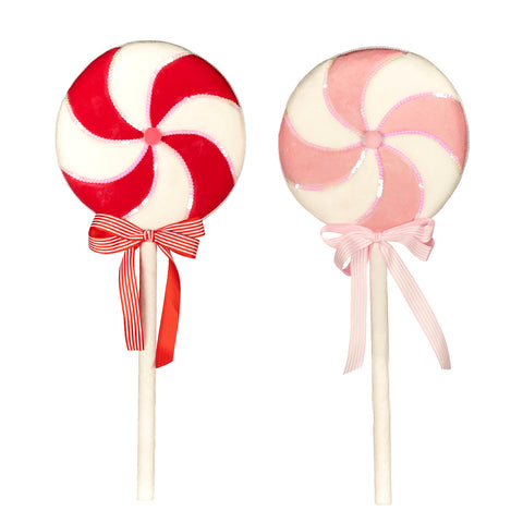 Decorazione Lollipop Swirl Tessuto 64 cm Rosa/Bianco – Goodwill Christmas Collection