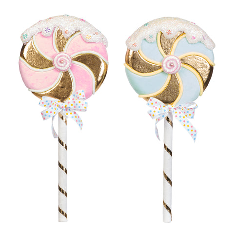 Decorazione Lollipop Glitter Rosa/Bianco/Oro 60 cm – Goodwill Christmas Collection