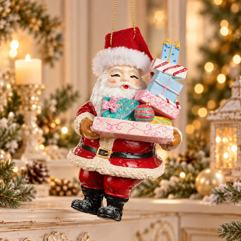 Decoración de Papá Noel con regalos de Navidad – 11,5 cm