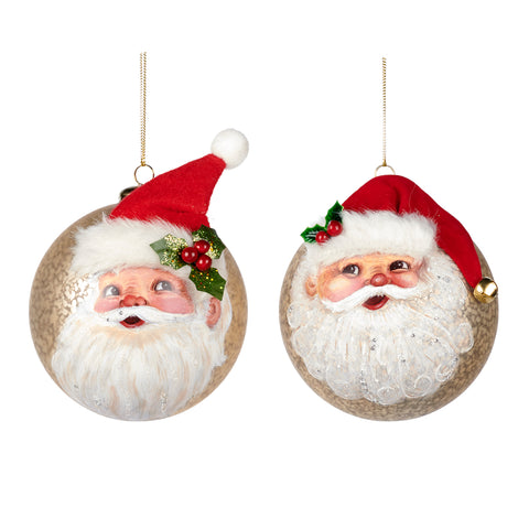 Palla di Natale in Vetro con Babbo Natale – 14 cm (Goodwill)