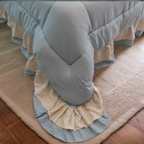 Trapunta Cloud Rouche matrimoniale 260x260 con federe – Varianti colore