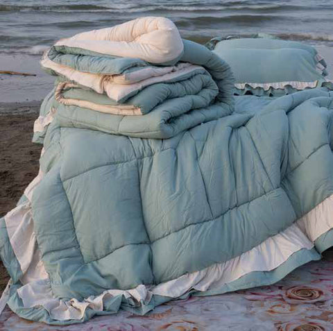 Trapunta Cloud Rouche matrimoniale 260x260 con federe – Varianti colore