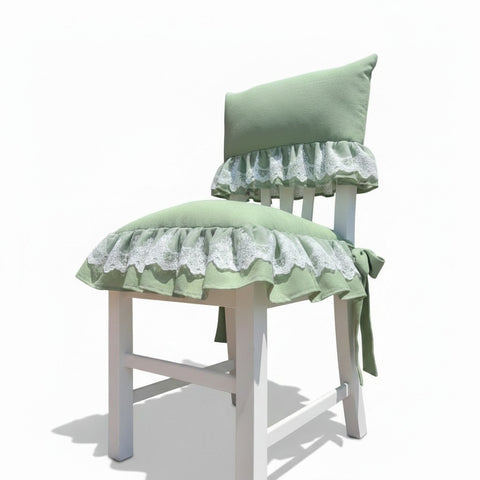 Set Coprisedia Elizabeth in cotone e pizzo