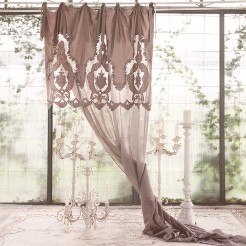 Coppia Tende in Lino con Mantovana "Vittoria" by Blanc Mariclò - 140x290cm