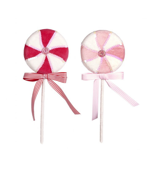 Decorazione Lollipop Swirl Tessuto 35 cm Rosa/Bianco – Goodwill Christmas Collection
