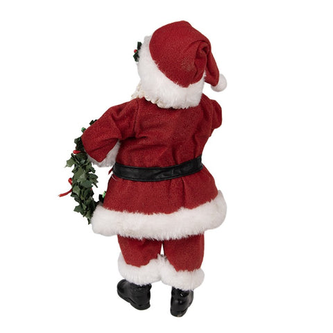 Statuetta Babbo Natale con Ghirlanda – 28 cm