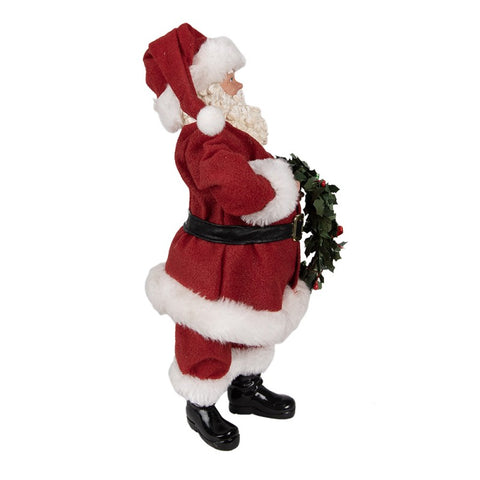 Statuetta Babbo Natale con Ghirlanda – 28 cm