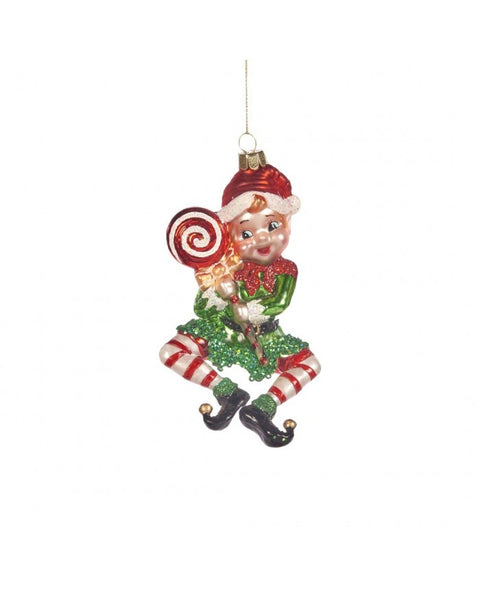 Addobbo Natalizio “Elfo Lecca-Lecca” Goodwill – 2 Varianti – H 14 cm