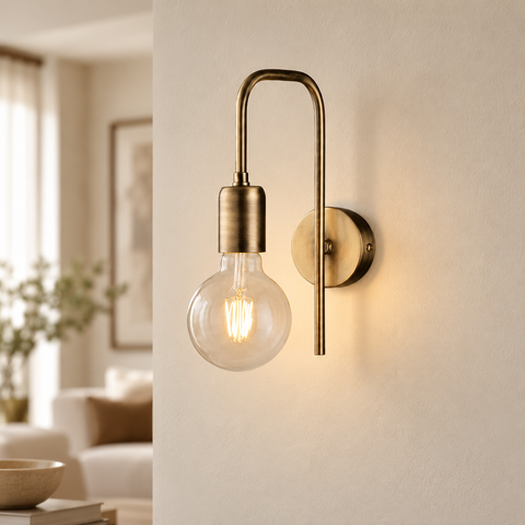 Applique Moderna in Ferro Bronzato Spazzolato – Bonetti Illumina Polish, 1 Luce ambientata