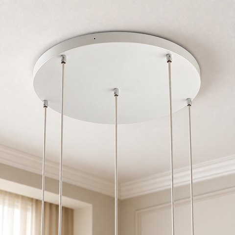 Rosone Multicavo Circolare in Ferro – Bonetti Illumina, Ø8, Ø40 e Ø50 cm ambientata