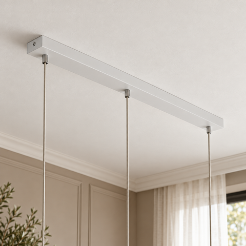 Rosone Multicavo Rettangolare in Ferro – Bonetti Illumina, 50x5 e 70x5 cm ambientata