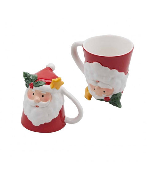 Tazza Natalizia Babbo Natale con Stellina, 13x13cm
